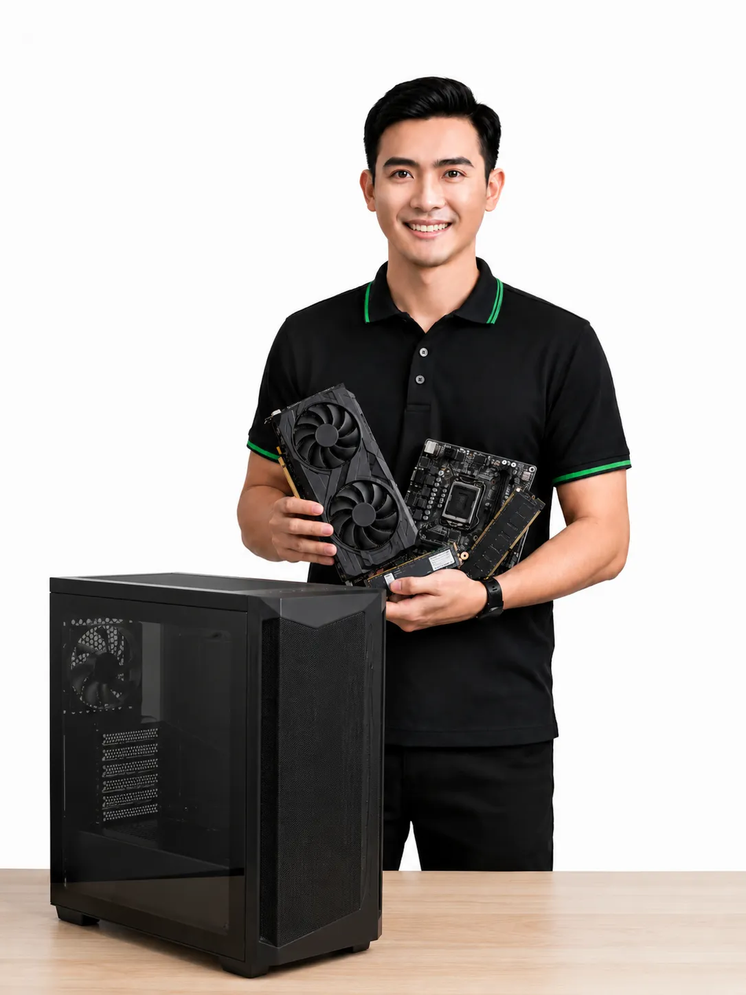 ảnh nhân viên thu mua linh kiện máy tính hỏi đáp FAQ