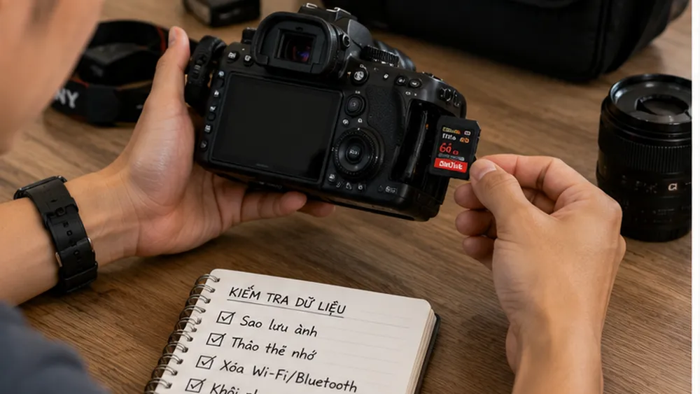 Tháo thẻ nhớ trước khi bán máy ảnh cũ