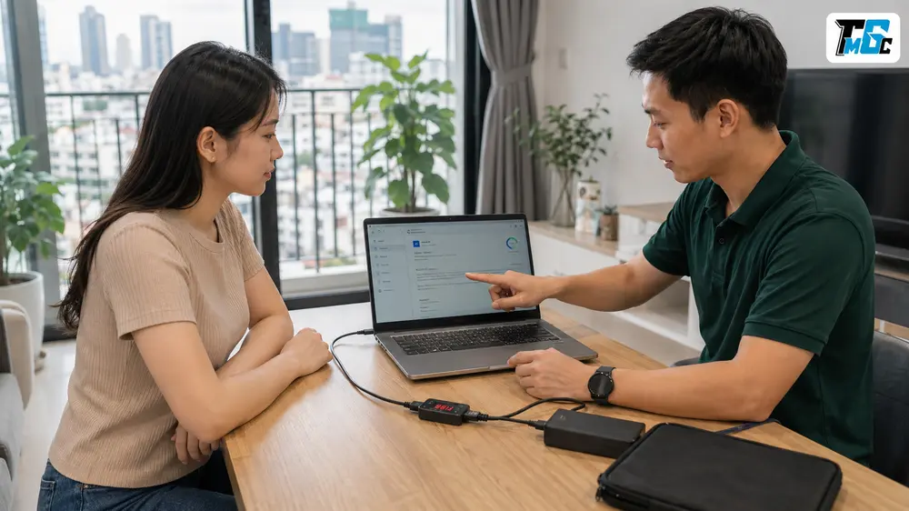Kỹ thuật viên kiểm tra laptop cũ tận nơi tại TP.HCM