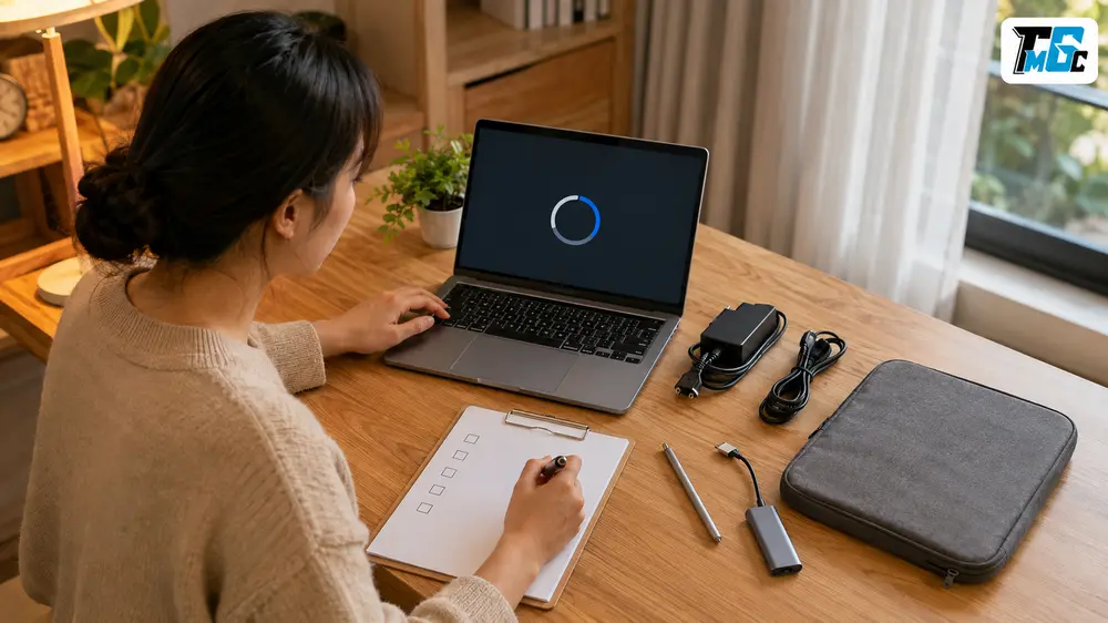 Chuẩn bị laptop, bộ sạc và dữ liệu trước khi bán tận nơi