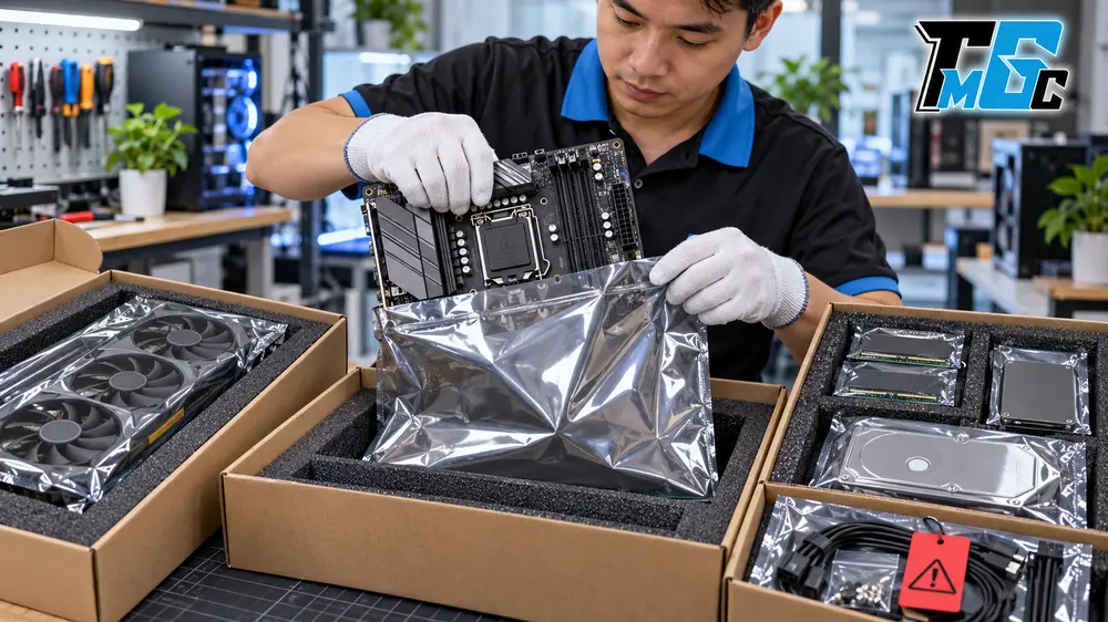 Linh Kiện PC Bị Lỗi, Không Lên Nguồn Hoặc Đã Sửa Chữa Có Bán Được Không? 4 Đóng gói linh kiện PC bị lỗi bằng túi chống tĩnh điện và hộp có đệm