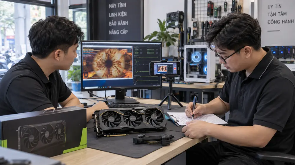 Ghi lại kết quả kiểm tra VGA cũ trước khi báo giá và bàn giao