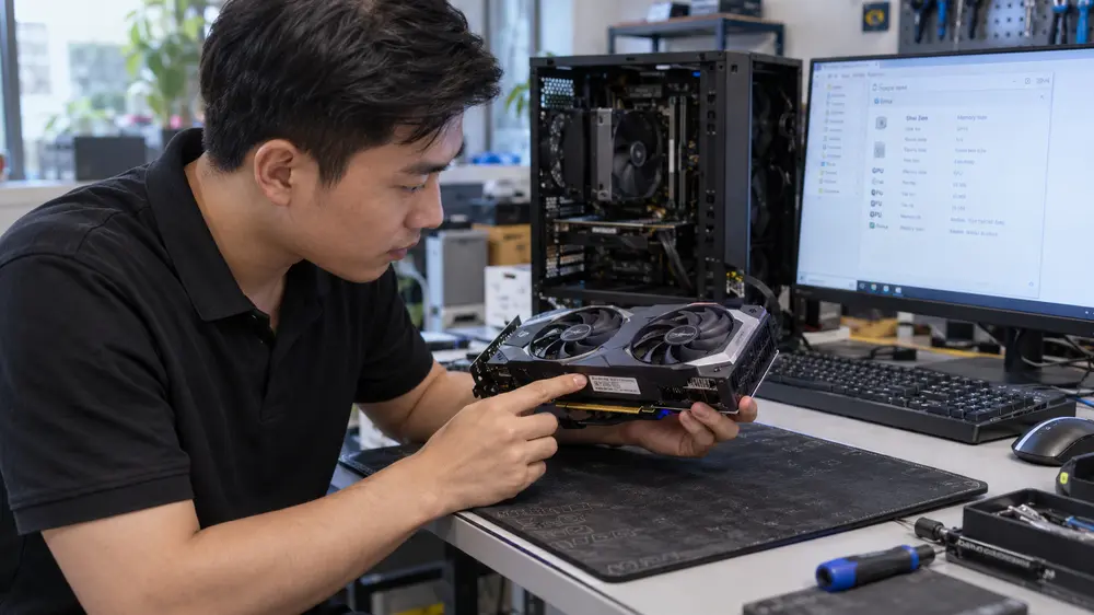Kiểm tra model VRAM và tem thông tin trên VGA cũ