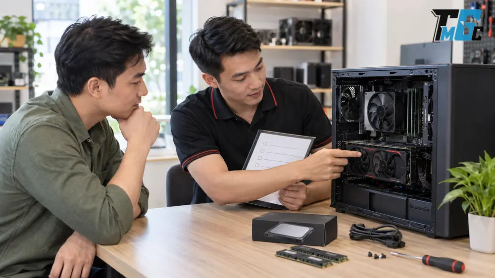 Bán PC Cũ Nguyên Bộ Hay Tháo Linh Kiện Bán Riêng Được Giá Hơn? 4 Người bán và kỹ thuật viên kiểm tra PC cũ trước khi chọn cách bán